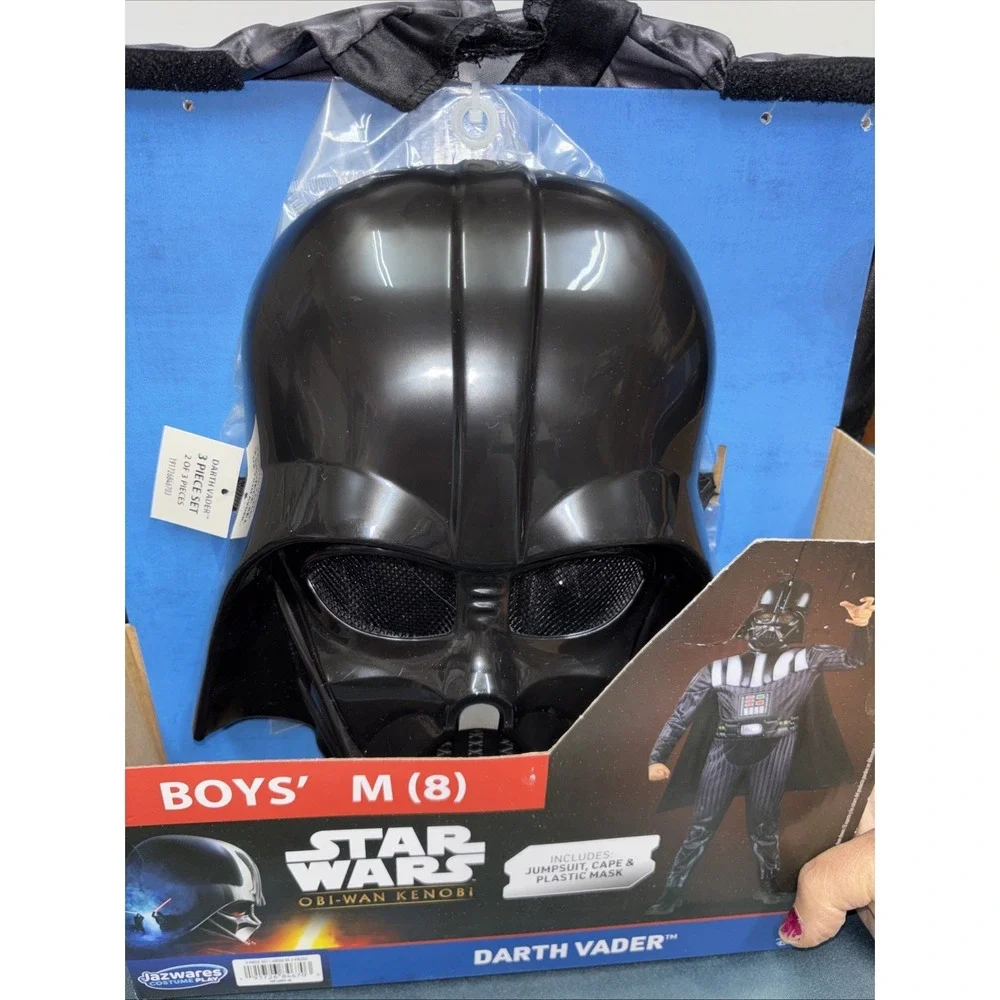 Jazwares Kids M (8) Star Wars Darth Vader Costume Jumpsuit, Cape, Mask New